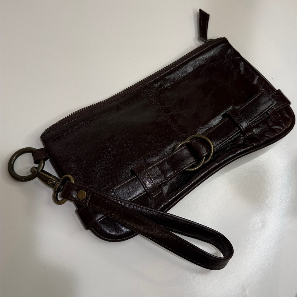 Latico Leather Wristlet. N w/o Tag. Dark Brown.